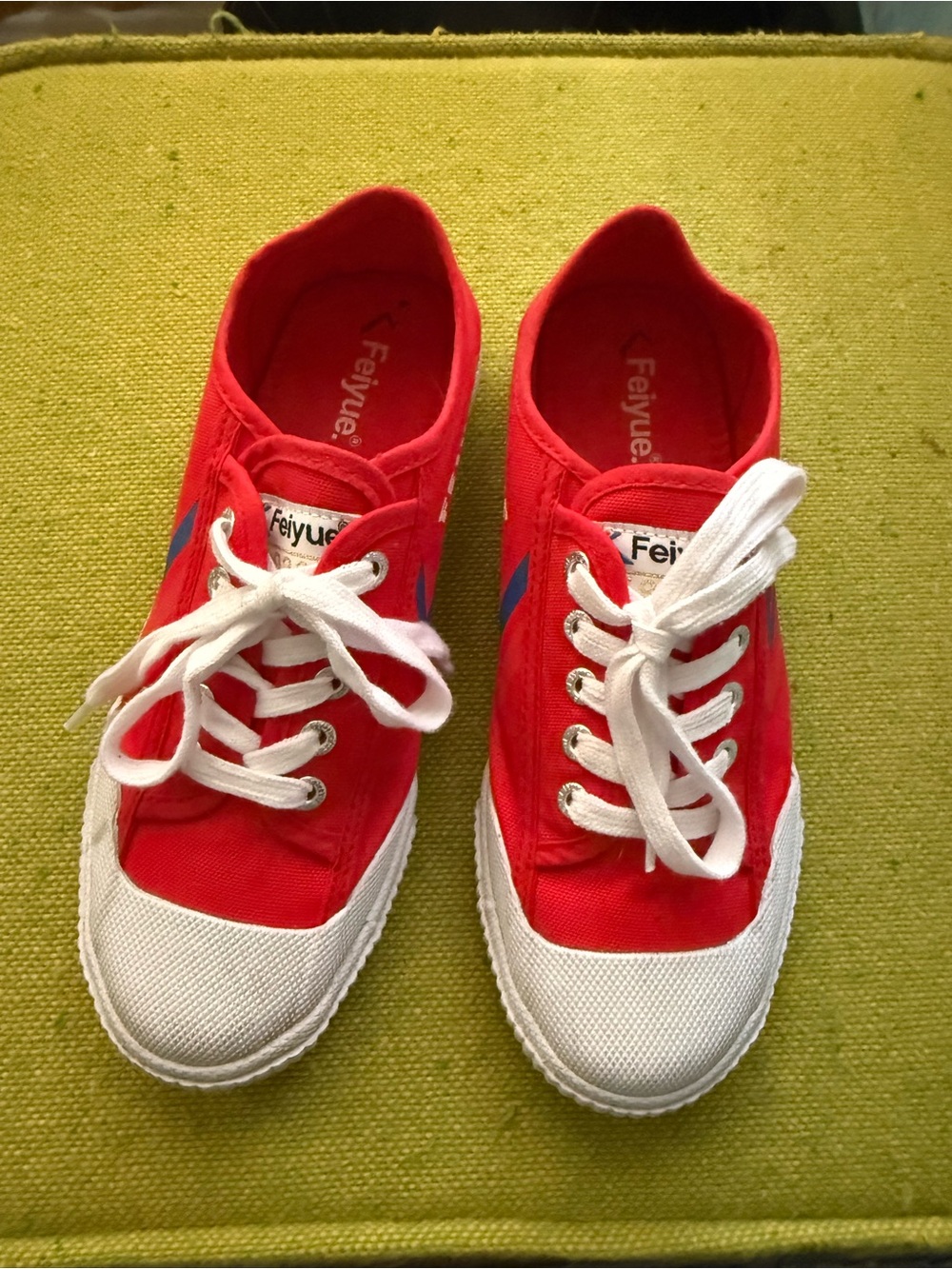 Feiyue Red Canvas Sneakers with White Accents